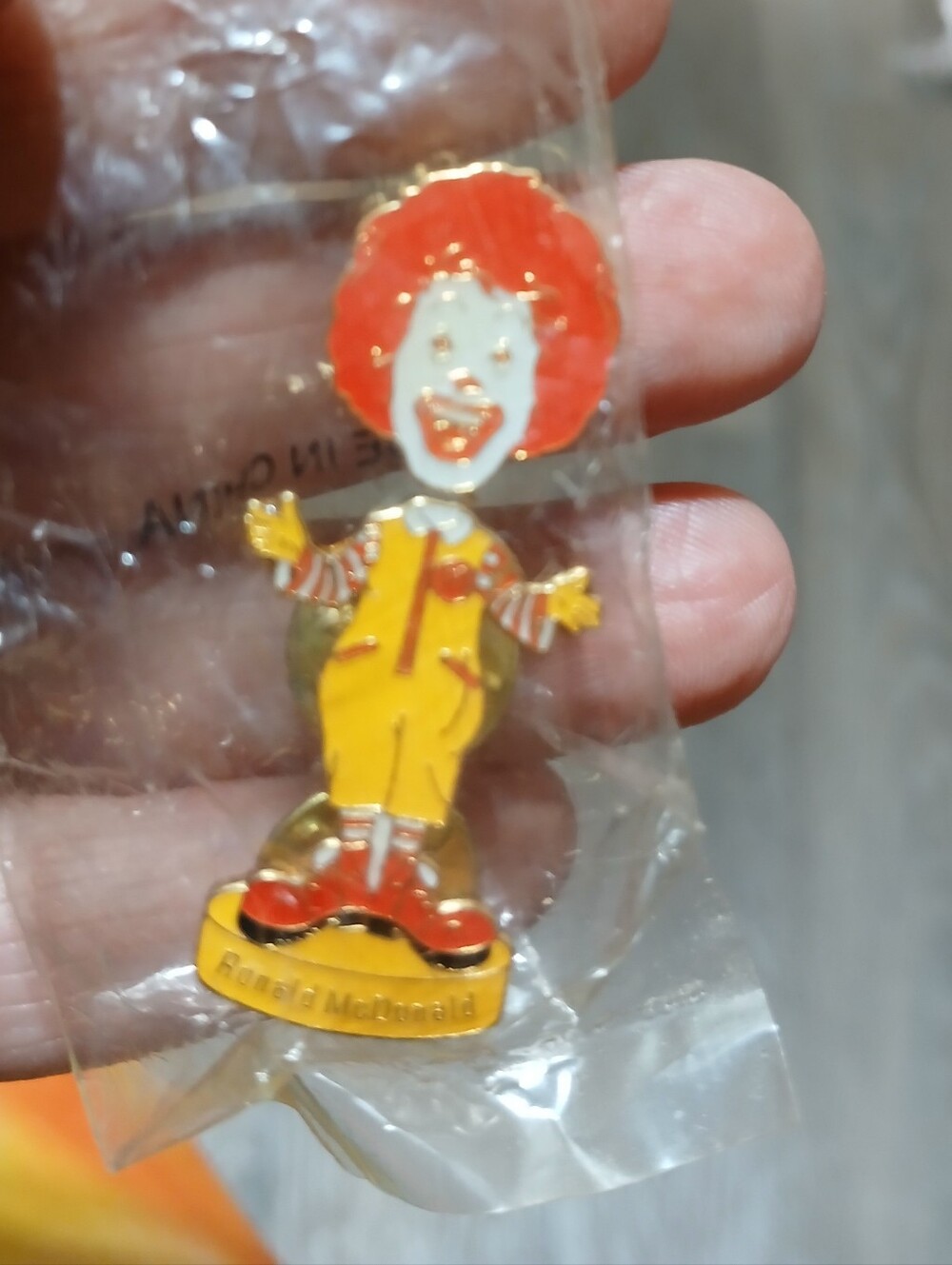 McDonald's Red & Yellow Clown Character Bobble Head Lapel Pin